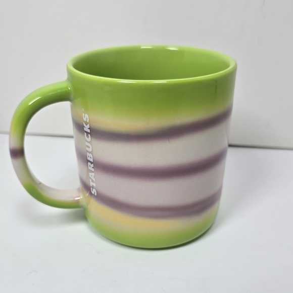 Starbucks Other - Starbucks Green & Purple Gradient Stripe Mug NWT